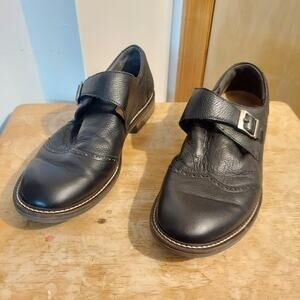 NAOT Israel Men's US 10 (43) Black Leather Velcro Monk Strap Work Shoes